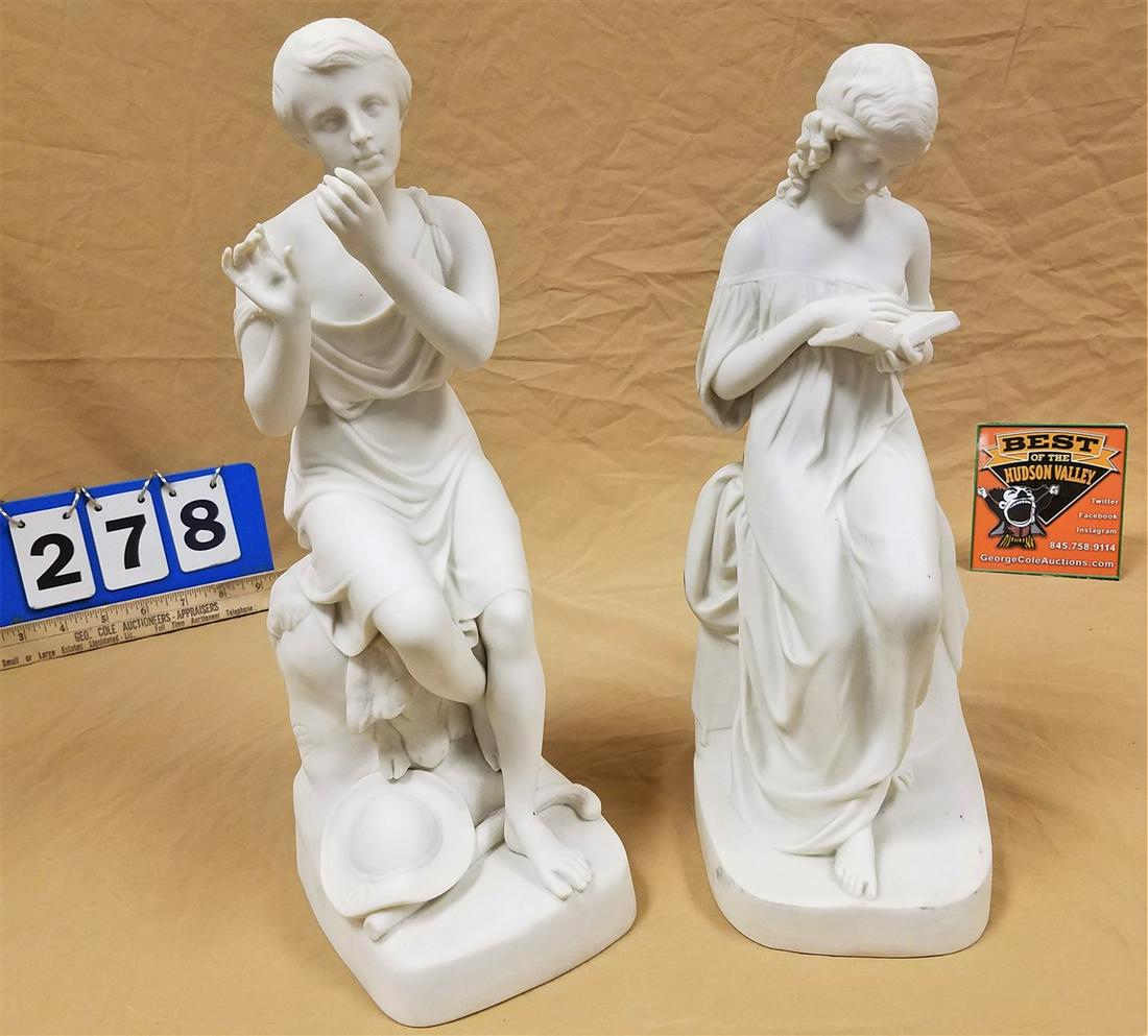 TRAY 2 PARIAN FIGURES 14"H + 13 1/2" COPELAND CRYSTAL PALACE UNION AND P. MAC DOWELL RA 1869 (1 of 7)