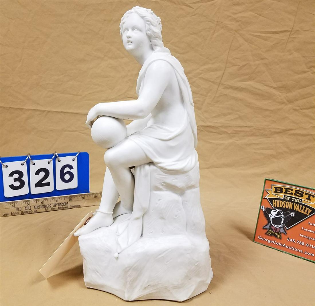 19TH C PARIAN SEATED FIGURE (MISSING FINGER) 14" (1 of 5)