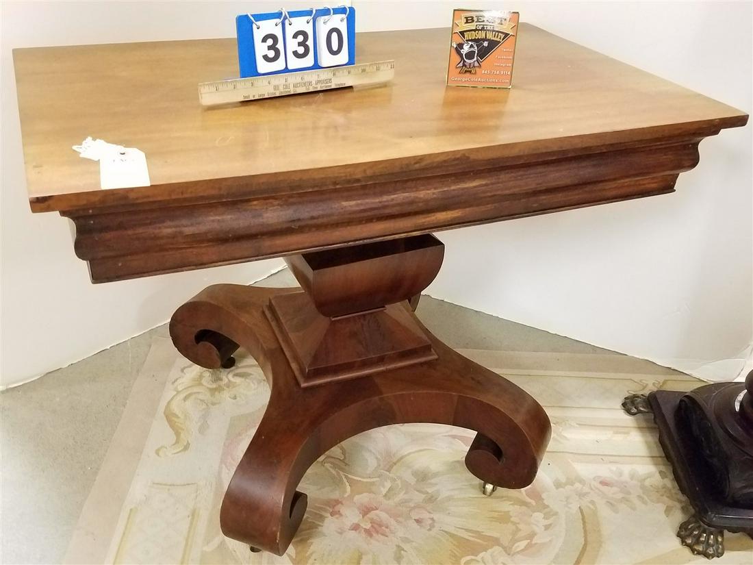 EMPIRE MAHOG. PED. BASE CENTER TABLE (1 of 2)