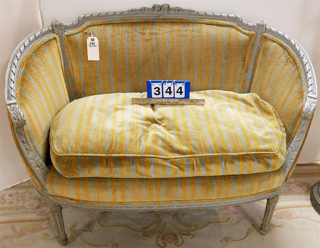 C 1890 CARVED FRAME SETTEE 34 1/2" H X 46" W X 20" D: C 1890 CARVED FRAME SETTEE 34 1/2" H X 46" W X 20" D
