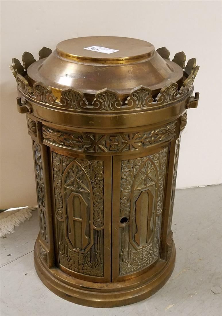 BRONZE 2 DOOR CABINET 25"H X 17"DIAM (1 of 4)