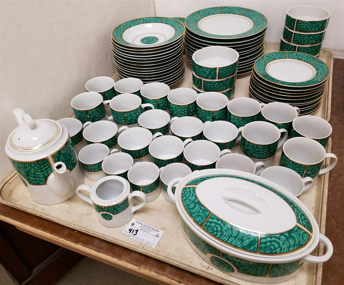 TRAYS 84 PC. GEORGE BRIARD "IMPERIAL MALACHITE" DINNER SERVICE (1 of 2)