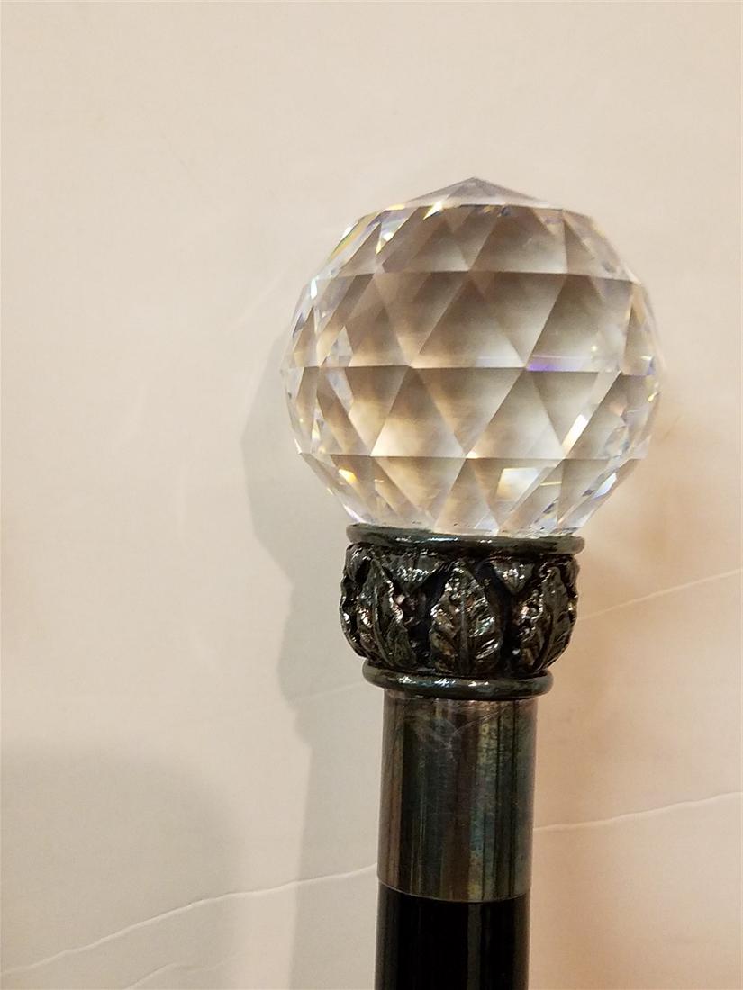 STERL. & CRYSTAL HANDLE WALKING STICK (1 of 1)