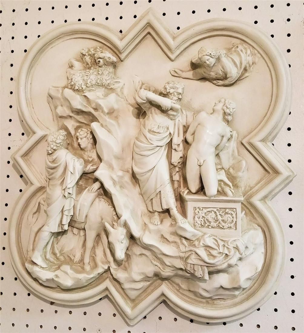 CAST PLASTER HIGH RELIEF PLAQUE 20" X 18" (1 of 1)