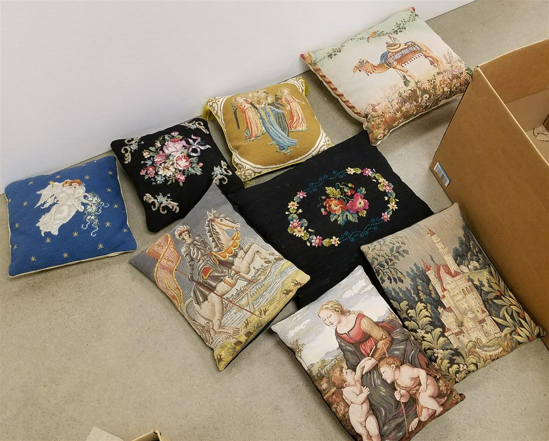 BX 7 PILLOWS 3 NEEDLEPOINT/ 4 TAPESTRY (1 of 5)