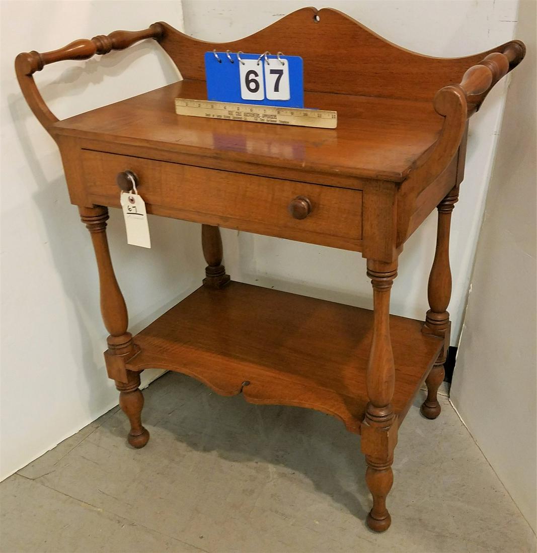 19TH C WALNUT WASH STAND 34"H X 30 1/2"W X 16"D (1 of 2)