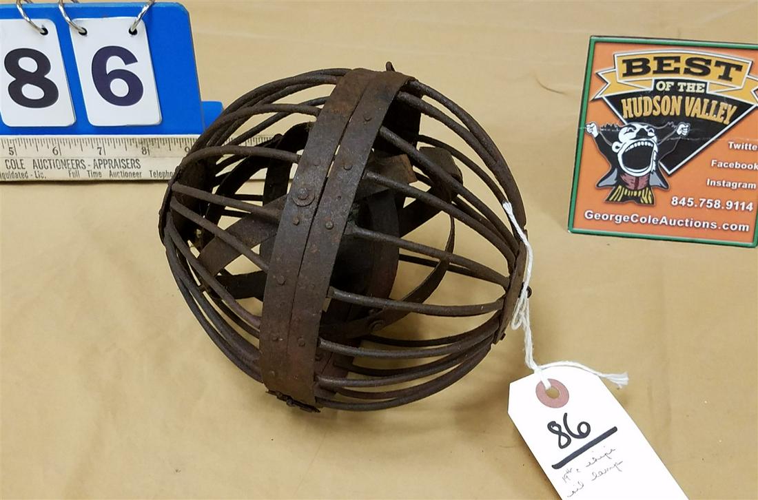 EARLY 19TH C WROUGHT SHIPS OIL LAMP 6 1/2" DIAM (1 of 6)