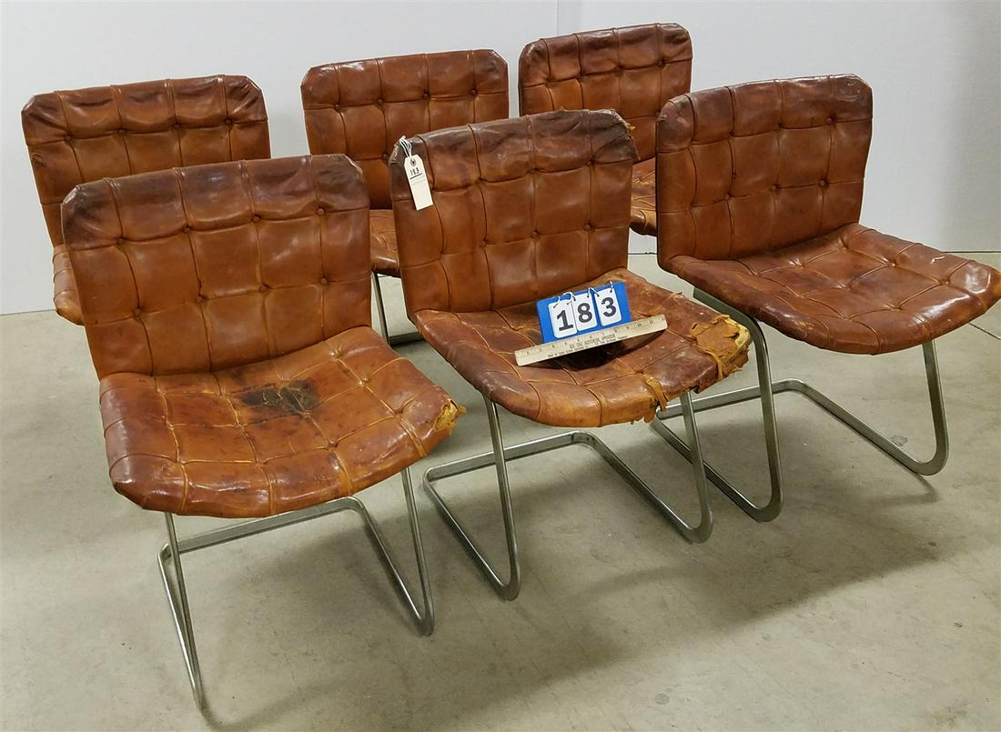 SET 6 MID CENTURY DE SEDE RH 304 CHROME BASE LEATHER UPHOLS CHAIRS BY ROBERT HAUSSMANN SOME LEATHER (1 of 7)
