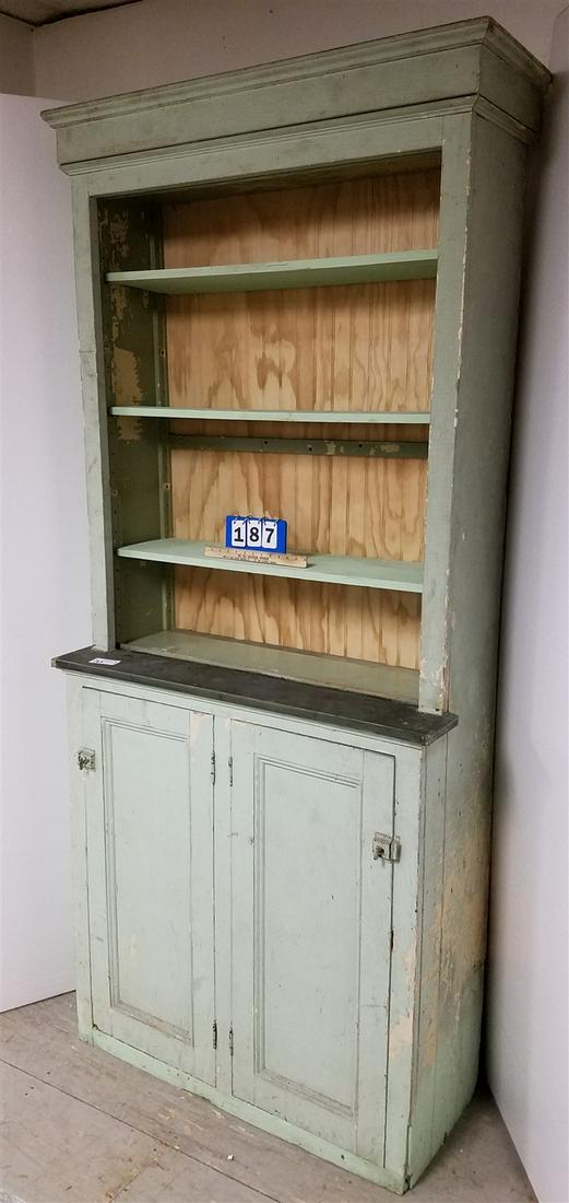 PRIM PTD STEP BACK CUPBOARD 7'10"H X 41 1/2"W X 17"D (1 of 5)