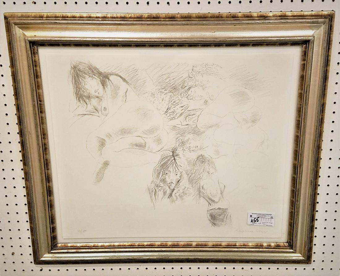 FRAMED LITHO PENCIL SGND RAPHAEL SAYER 33/50 19 3/4" X 23 3/4": FRAMED LITHO PENCIL SGND RAPHAEL SAYER 33/50 19 3/4" X 23 3/4"