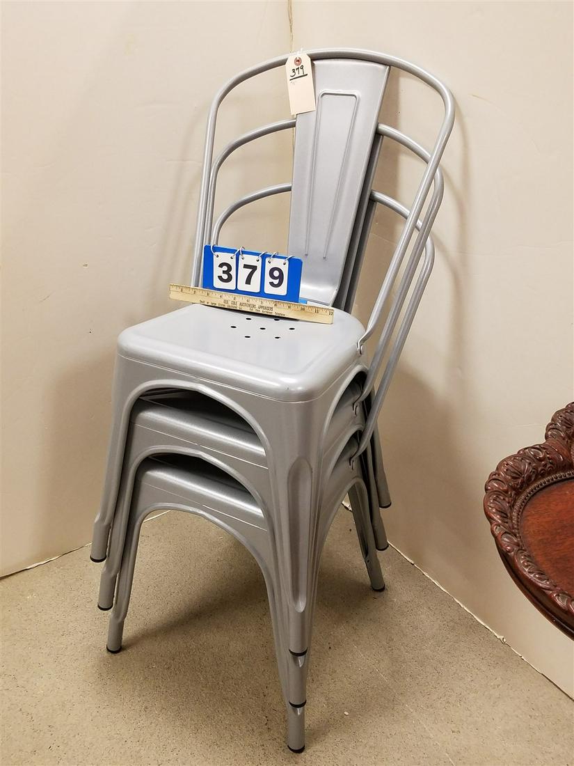 SET 3 MODERN METAL CHAIRS (1 of 3)