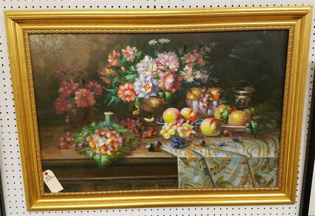 FRAMED O/C STILL LIFE SGND 24" X 36" (1 of 1)