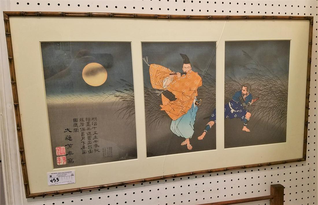 TSUKIOKA YOSHITOSHI JAPANESE BLOCK PRINTS FRAMED (1 of 12)
