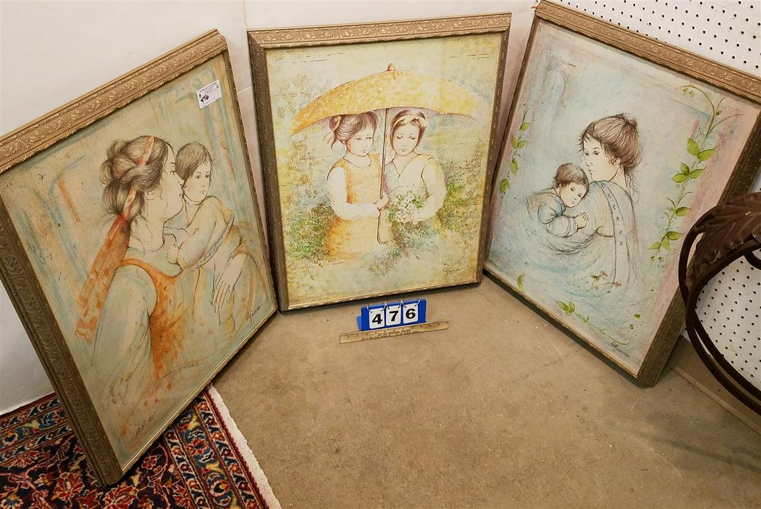 LOT 3 FRAMED LITHOS PENCIL SGND CAROL FOALILLO 28" X 22" (1 of 2)