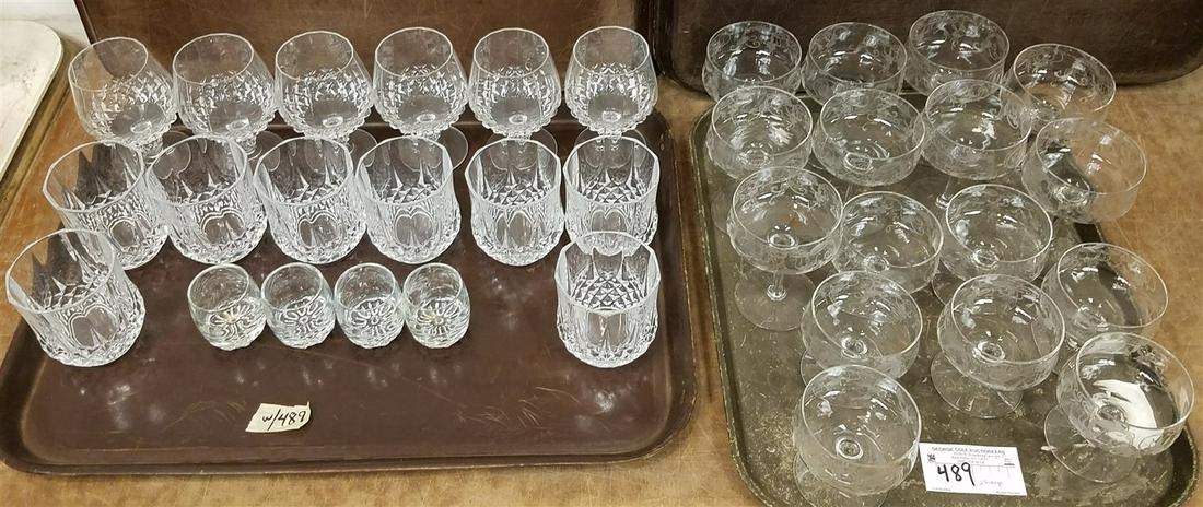 LOT 2 TRAYS STEMWARE AND GLASSES (1 of 7)