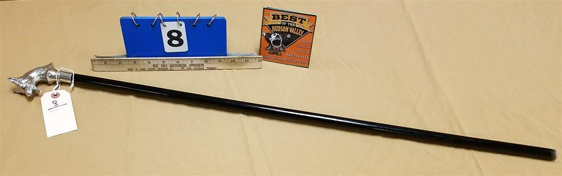 STERL. DOG HANDLE CANE (1 of 4)