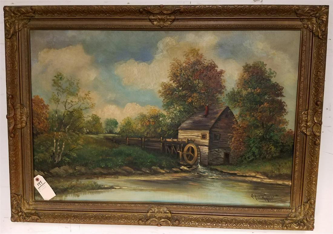 FRAMED O/C LANDSCAPE SGND E. LA FORET 24" X 36" (1 of 3)