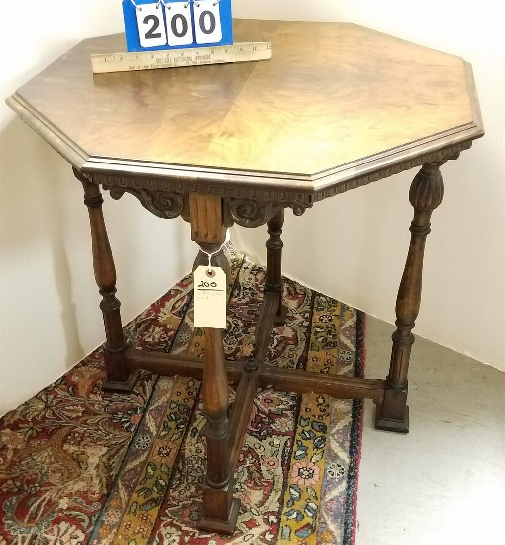 J.A. COLLEY AND SONS WALNUT OCTAGONAL TABLE 29.5"H X28.5 DIAM (1 of 6)