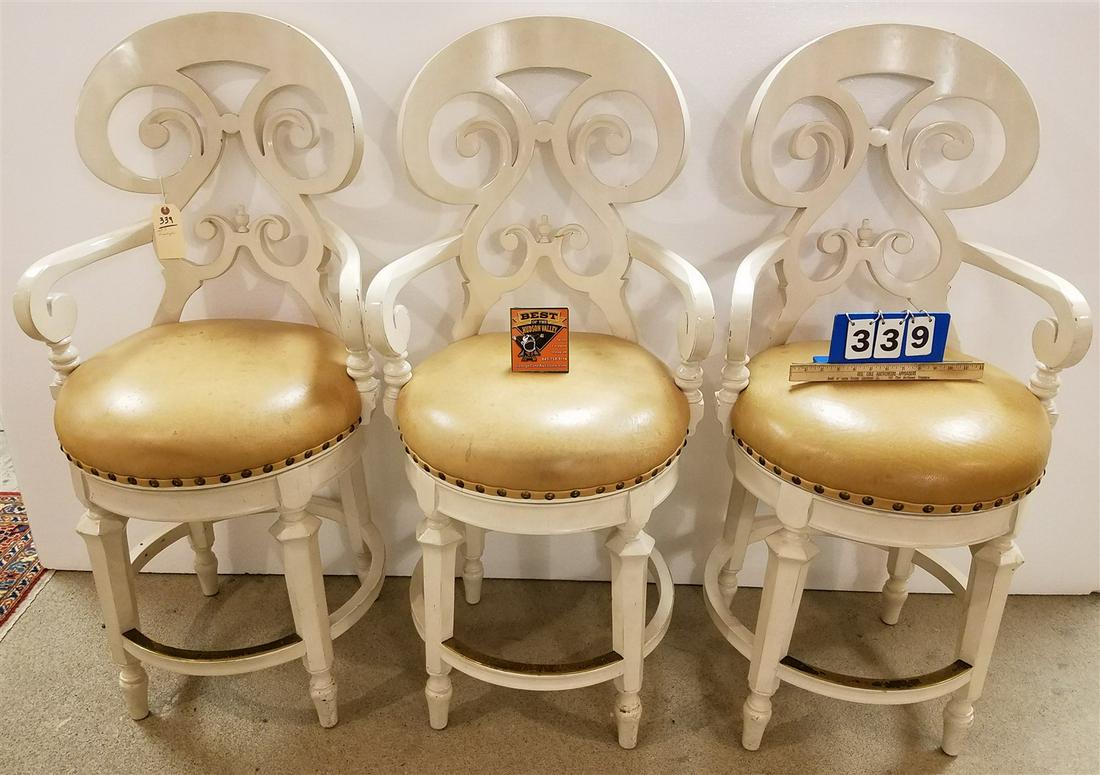 SET 3 FRONT GATE LEATHER SEAT COUNTER CHAIRS (1 of 2)