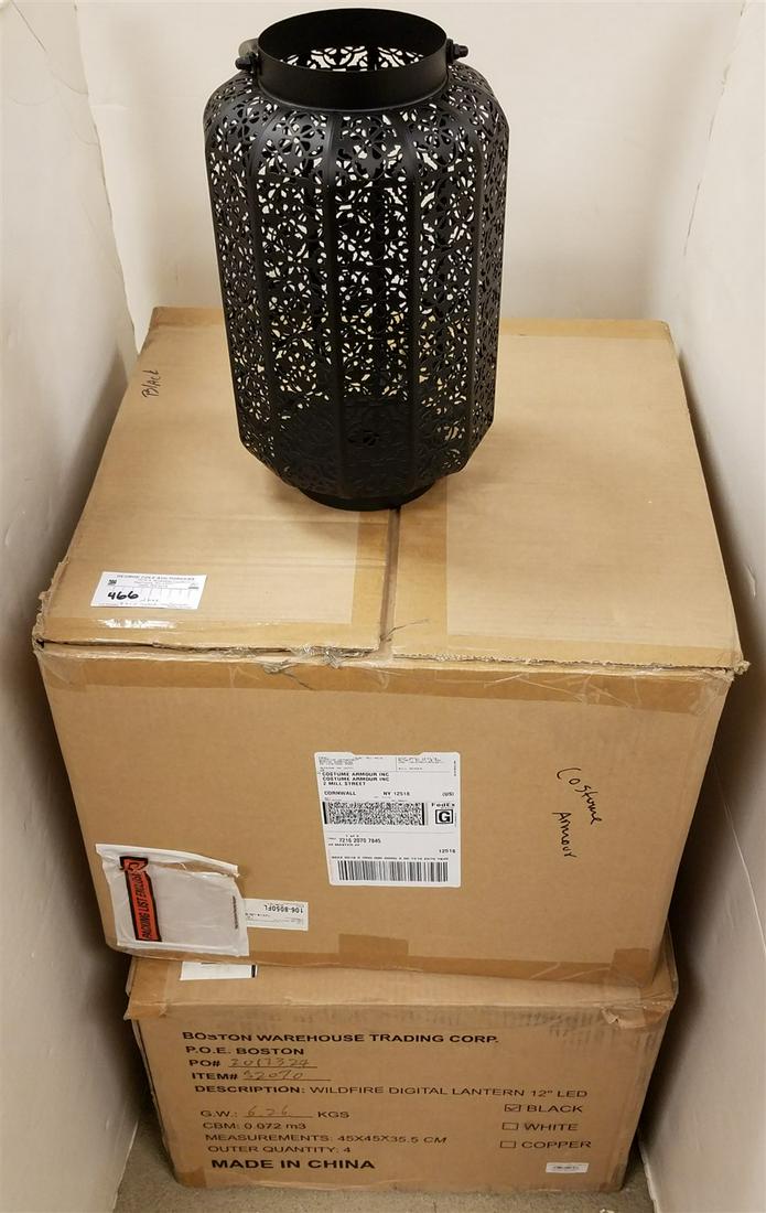 LOT 2 BXS- 8 BXD BLACK METAL LANTERNS 12"H X 7 1/2" DIAM (1 of 3)