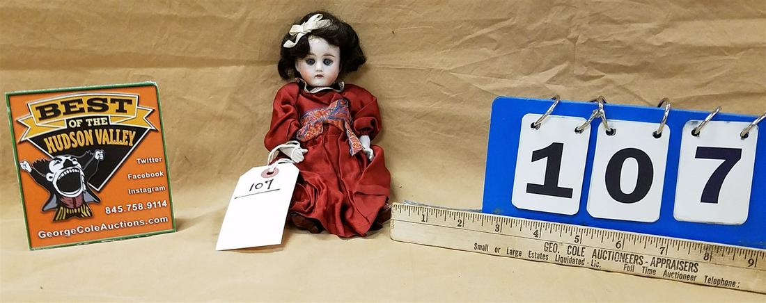 MINI BISQUE JOINTED DOLL 7 1/2" (1 of 3)