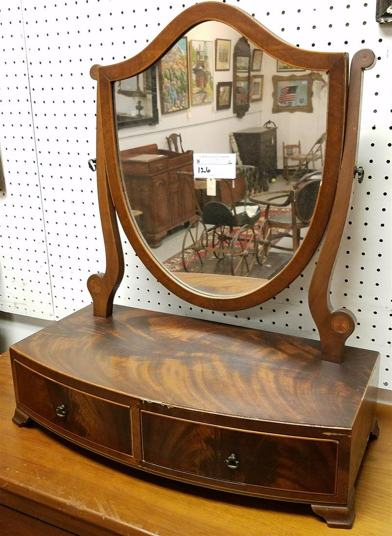 HEPPLEWHITE 2 DRAWER DRESSER MIRROR 26 1/2"H X 22"W X 11"D (1 of 2)