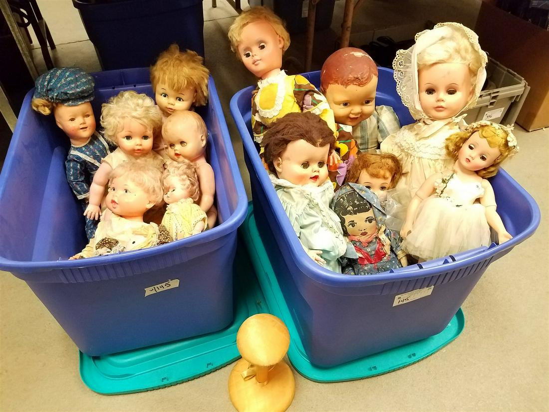 LOT 2 TUBS DOLLS-MD. ALEXANDER, UNEIDA DOLL,IDEAL ETC. (1 of 3)