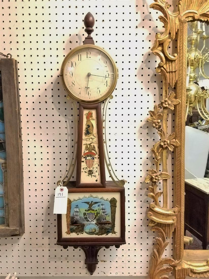 WALTHAM MAHOG BANJO CLOCK 39"H X 10"W (1 of 4)