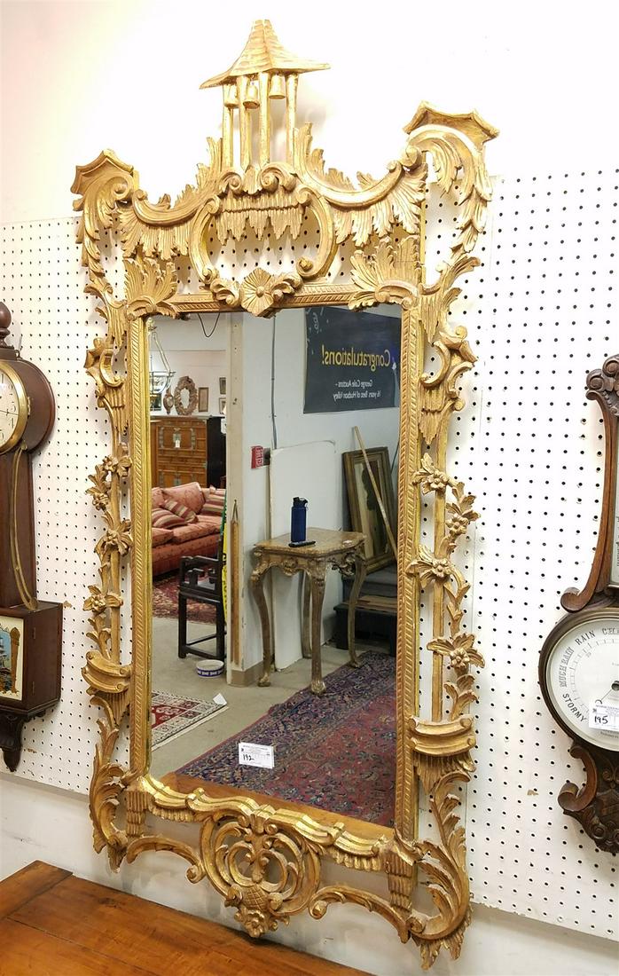 GILTWOOD CHINESE CHIPPENDALE STYLE FRAMED MIRROR 65 1/2"H X 34"W (1 of 3)