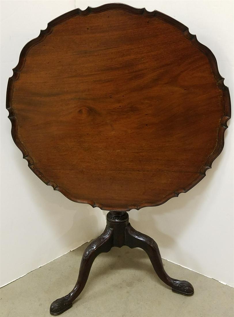 QA C1800 MAHOG DISH TOP TILT TOP TABLE 27"H X 29 1/2' DIAM (1 of 5)