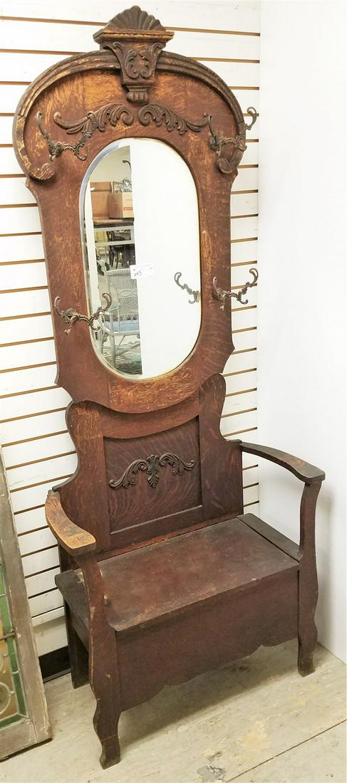 OAK HALL STAND 86 1/2"H (1 of 1)