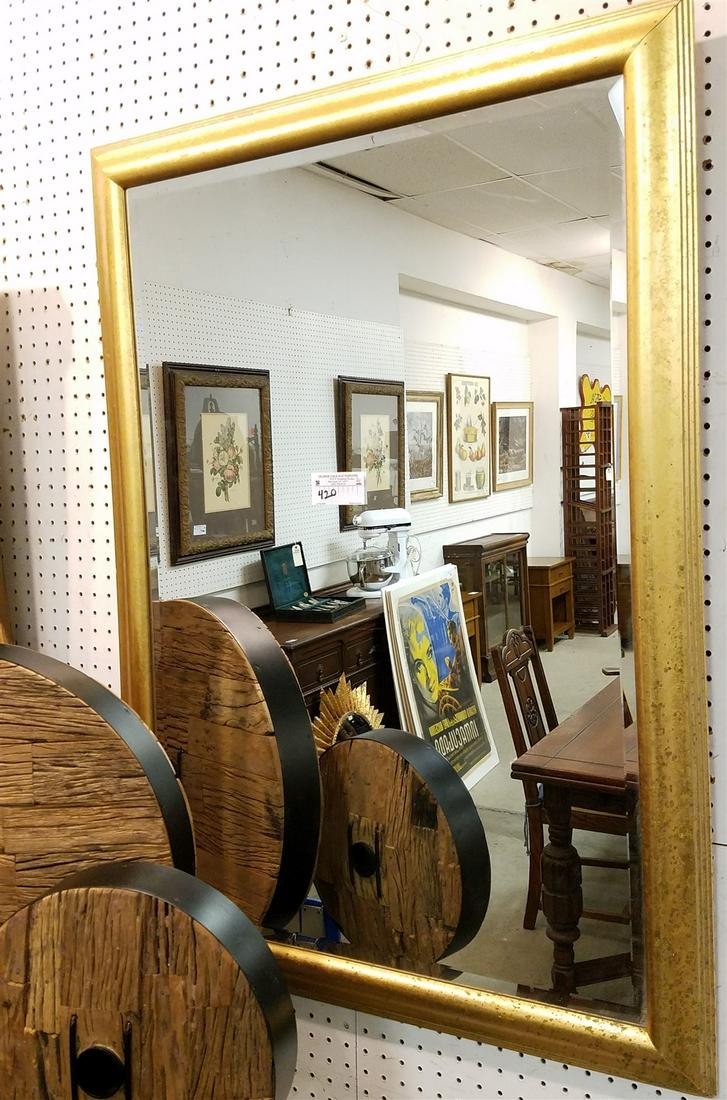GILT FRAMED BEVELLED MIRROR 41 1/2" X 30" (1 of 1)