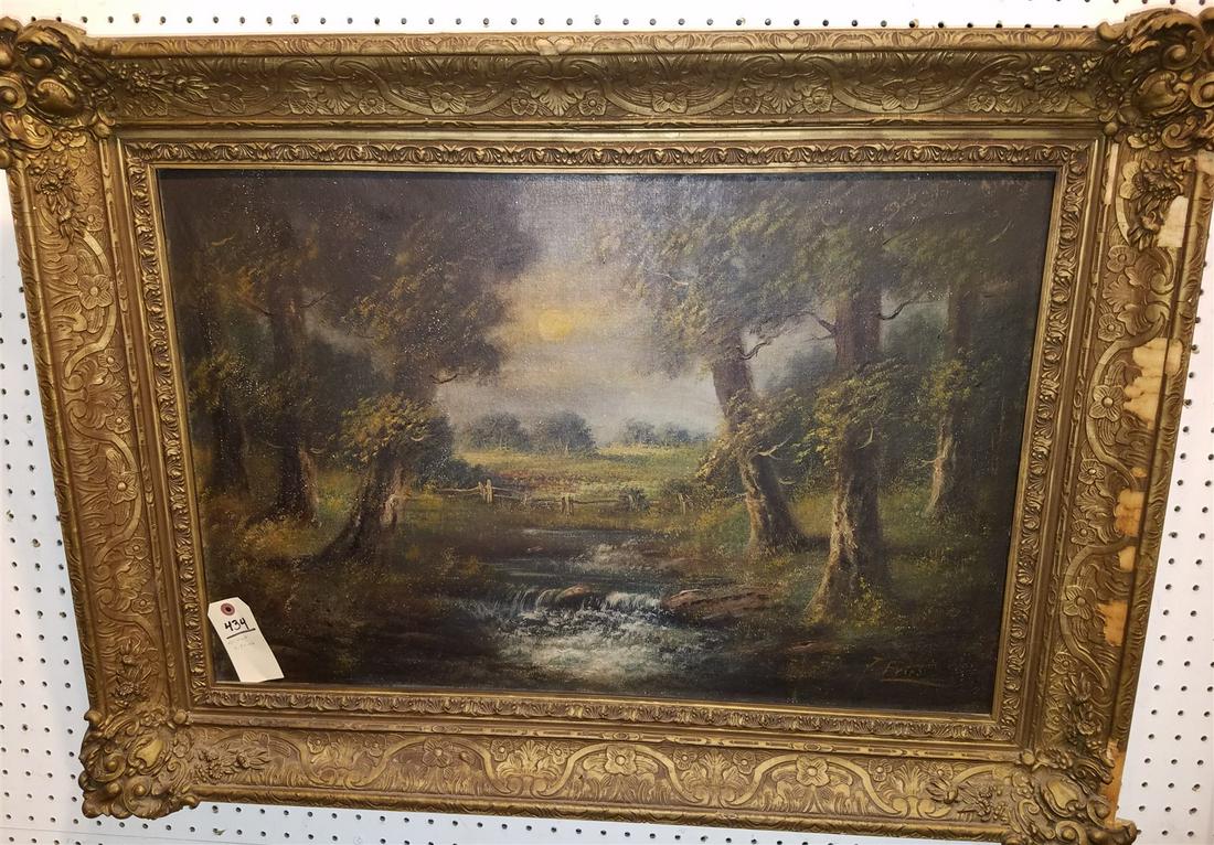 FRAMED O/C LANDSCAPE SGND. J. FRIED 21"X 31" (1 of 5)