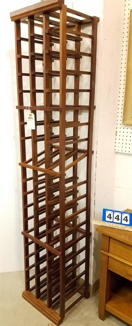 WOODEN WINE RACK 54 BOTTLE 74"H X 14"W X 13 1/2"D: WOODEN WINE RACK 54 BOTTLE 74"H X 14"W X 13 1/2"D