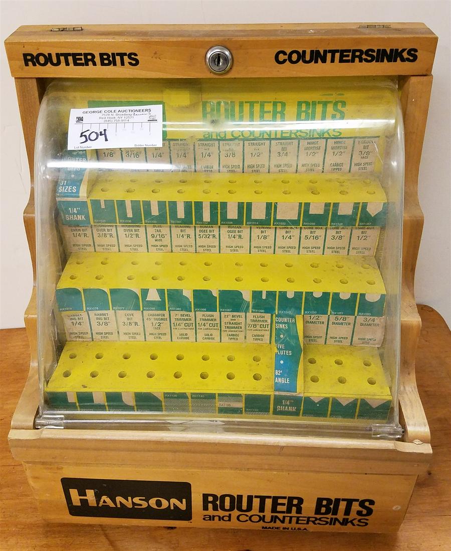HANSON ROUTER BIT DISPLAY 16 1/2"H X 14"W X 9"D (1 of 2)