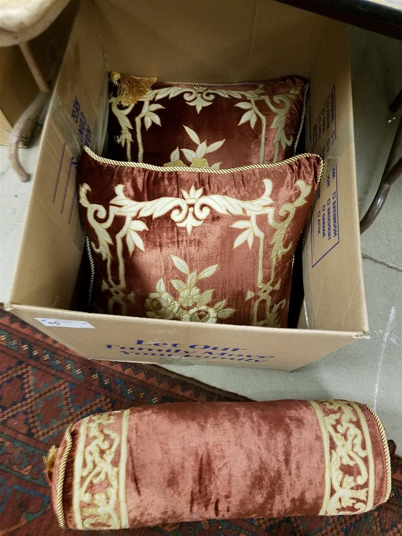 BX 2 PILLOWS AND BOLSTER 24" 18" X 18" CORDTS MANSION (1 of 3)