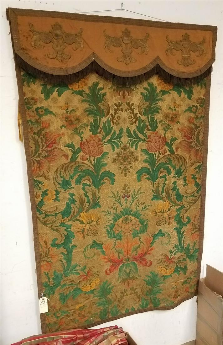 19TH C TAPESTRY W/ METAL THREAD 72"H X 47"W CORDTS MANSION (1 of 3)