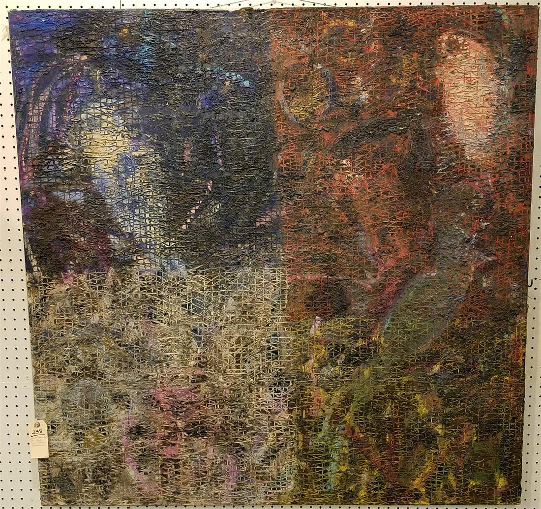 O/C THE ELEMENTS 1995 SGND HUNT SLONEM 48" X 48" CORDTS MANSION (1 of 3)