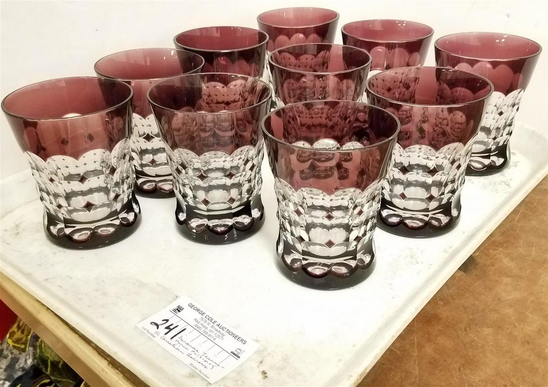 TRAY 10 CHRISTIAN LACROIX, PARIS AMETHYST CUT TO CLEAR TUMBLERS BARONESS JEANNE-MARIE FRIBOURG (1 of 4)