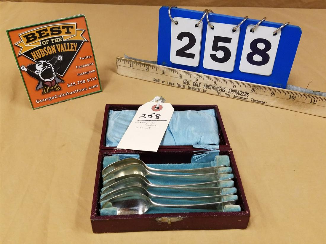 BX'D SET GEORGE III STERLING TEASPOONS 2.82OZT (1 of 2)