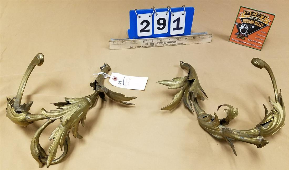 PR 19TH C. GILT BRONZE CURTAIN TIE BACKS (1 of 3)