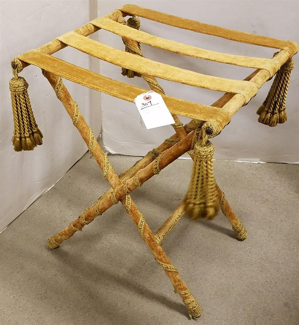 VELVET COVERED LUGGAGE STAND CORDTS MANSION (1 of 3)