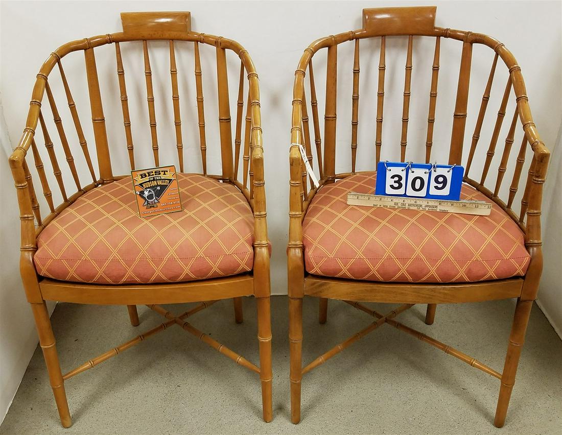 PR STICKLEY FAUX BAMBOO ARMCHAIRS (1 of 3)