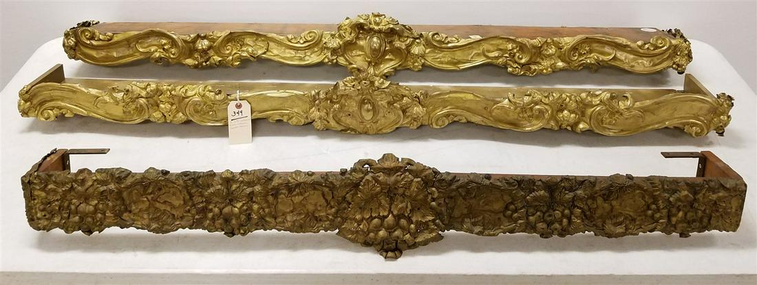 19TH C. PR EMBOSSED BRASS VALANCES 6-182"H X 5'W X 8"D + ONE 8"H X 50"W X 5"D CORDTS MANSION (1 of 1)