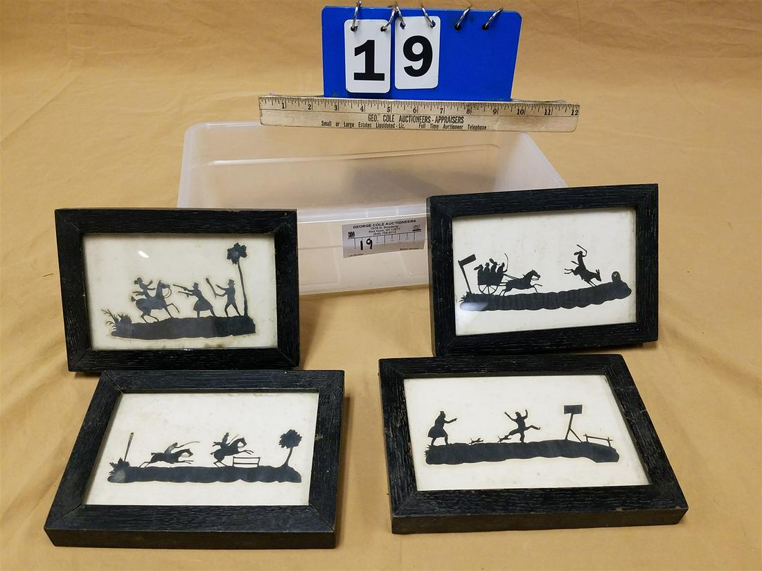 LOT 4 FRAMED SILOUETTES 4"X 6" (1 of 5)