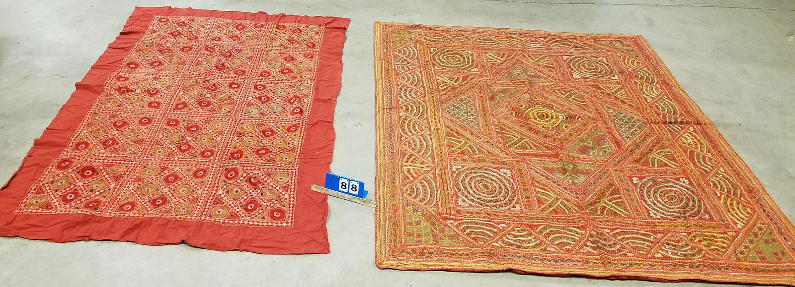 TUB INDO EMBROIDERED THROWS 4'7" X 7', 7'4" X 6'2" (1 of 4)