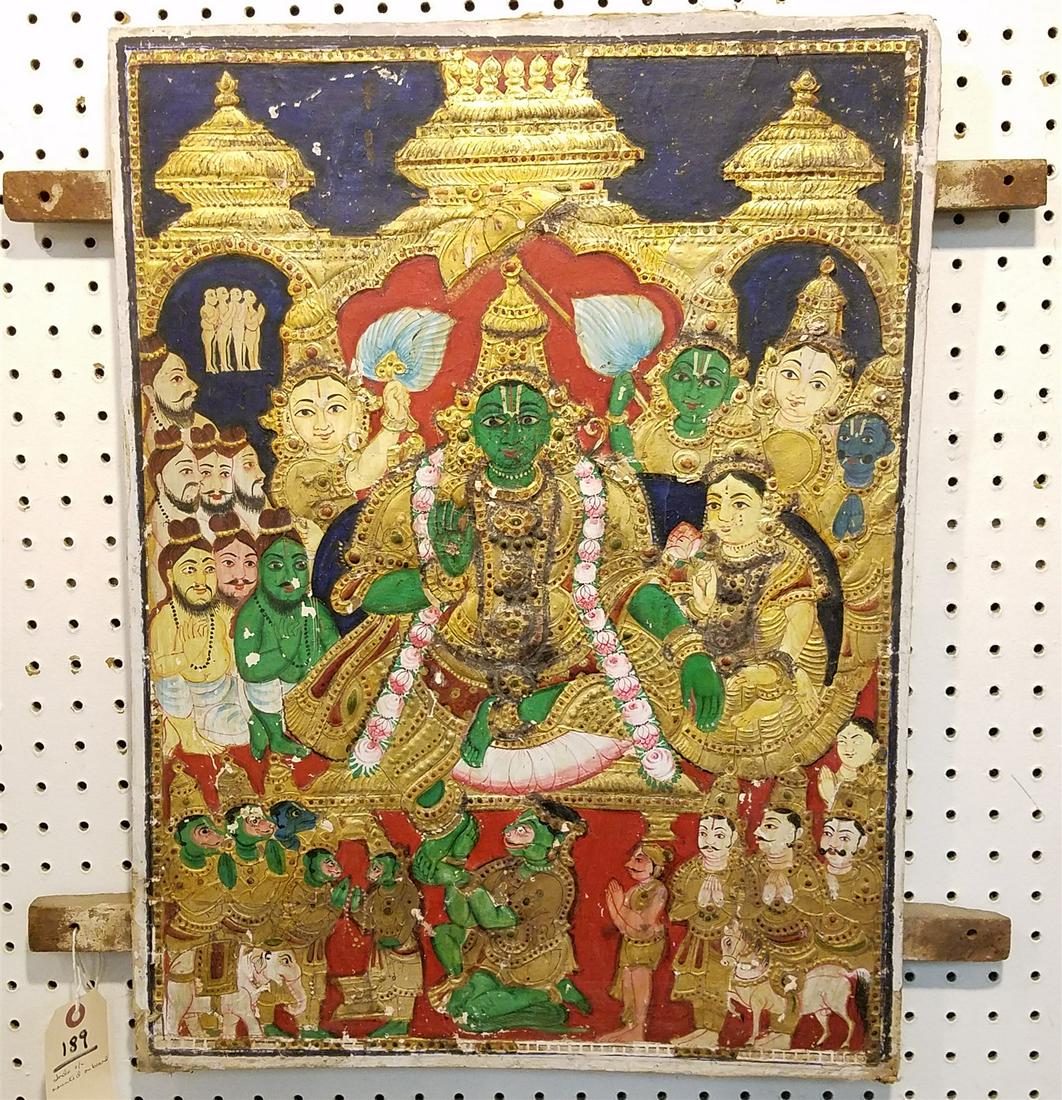 INDO O/C MOUNTED ON BOARD 23 3/4" X 18": INDO O/C MOUNTED ON BOARD 23 3/4" X 18"