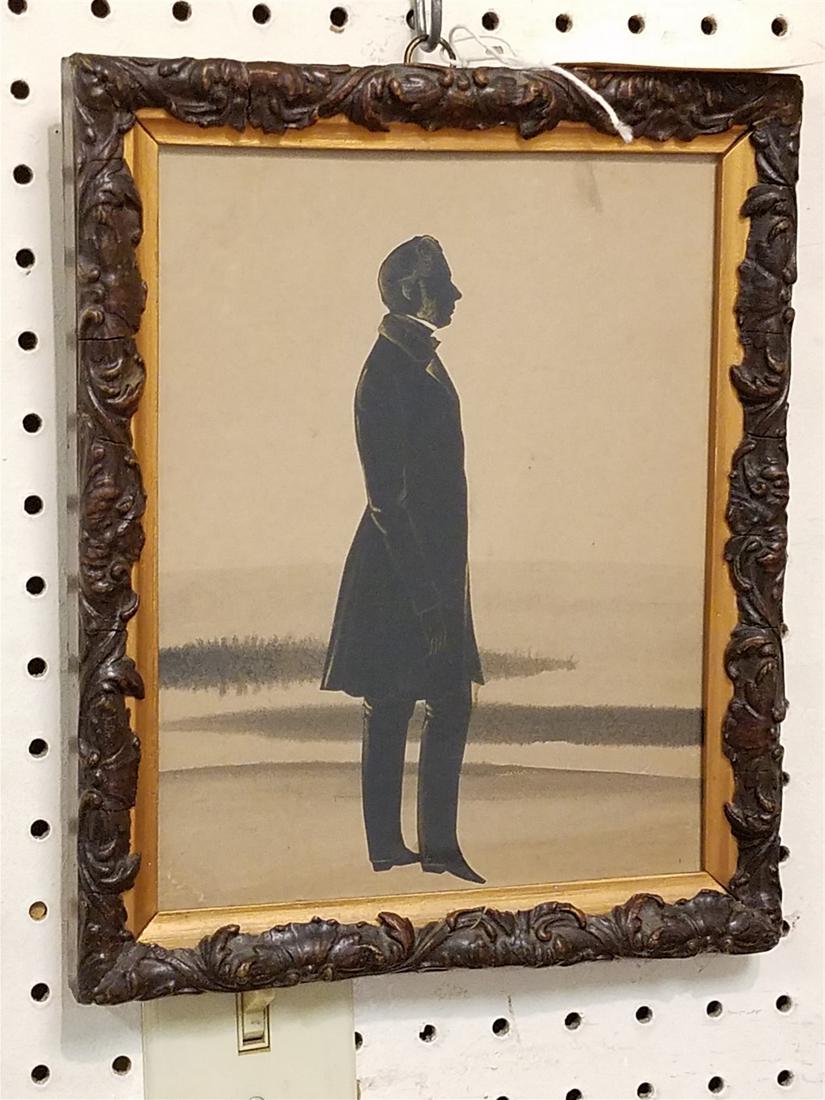 FRAMED 19TH C SILHOUETTE OF A GENT 9 1/4" X 7 1/4" (1 of 4)