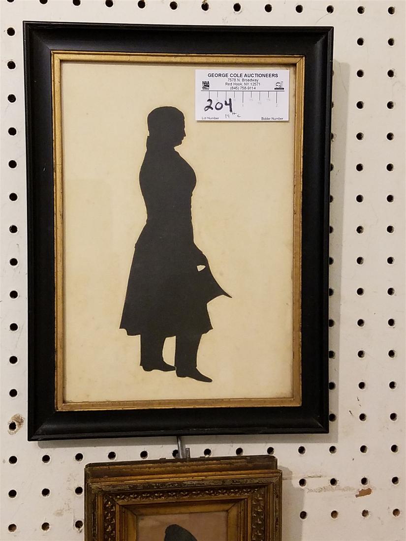 FRAMED 19TH C SILHOUETTE OF A GENT 10" X 7" (1 of 1)