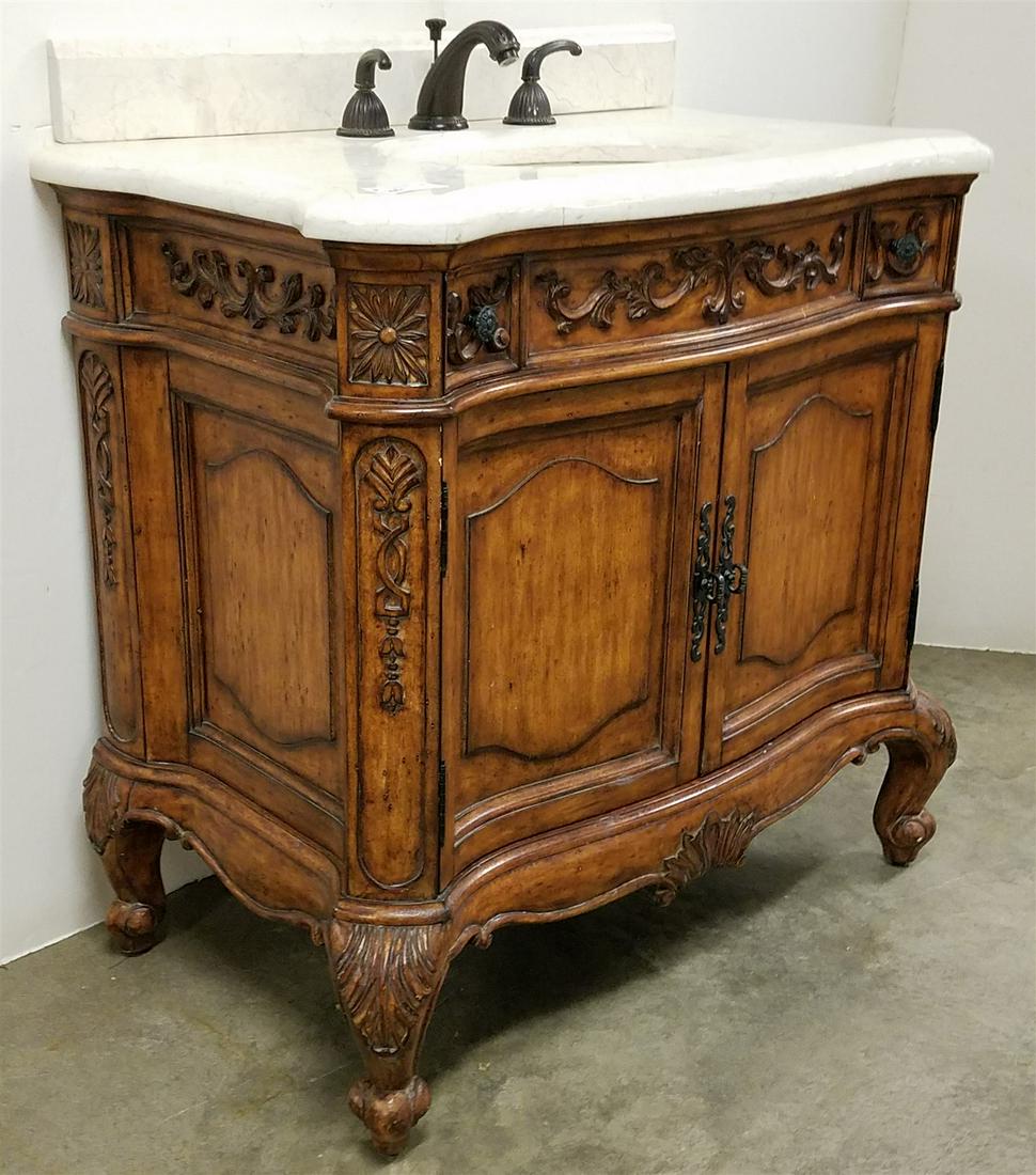 MARBLE TOP SINK CABINET 41"H X 37"W X 22"D (1 of 7)